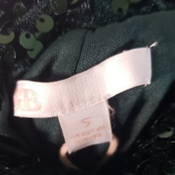 Gianni Bini Long Sleeve Green Sequin Draped Back Dress SZ QS - NWT - Picture 5 of 7